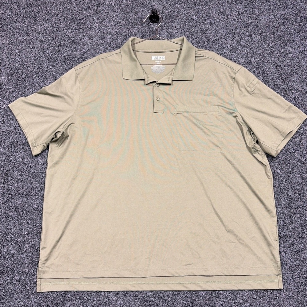 Duluth Trading Co Polo Mens 2XL Green Relaxed Fit Performance Work Shirt Utility